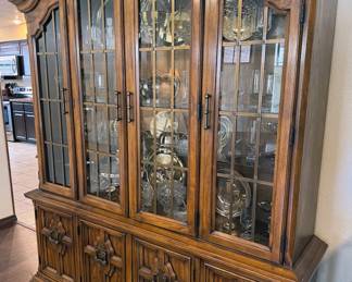Drexel china cabinet with light