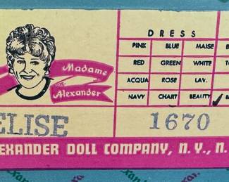 Madam Alexander dolls with original boxes: Amy, Elizabeth, Meg, Mamie, Lauire, Elise the Bride
