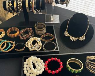 Women’s jewelry: necklaces, earrings, bangles, bracelets, rings, ammonite pendants