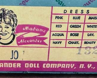 Madam Alexander dolls with original boxes: Amy, Elizabeth, Meg, Mamie, Lauire, Elise the Bride
