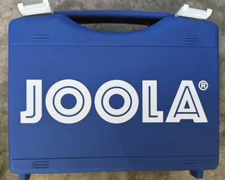 Joola Tour 2500 ping pong table with accessories, including IPong V300 automatic ball thrower, Carbon Graphite ball catch net, Butterfly Nakama P7 Paddles, Butterfly Bty-CS 2000 Paddles, Joola Rossi Smash Paddles w/ case