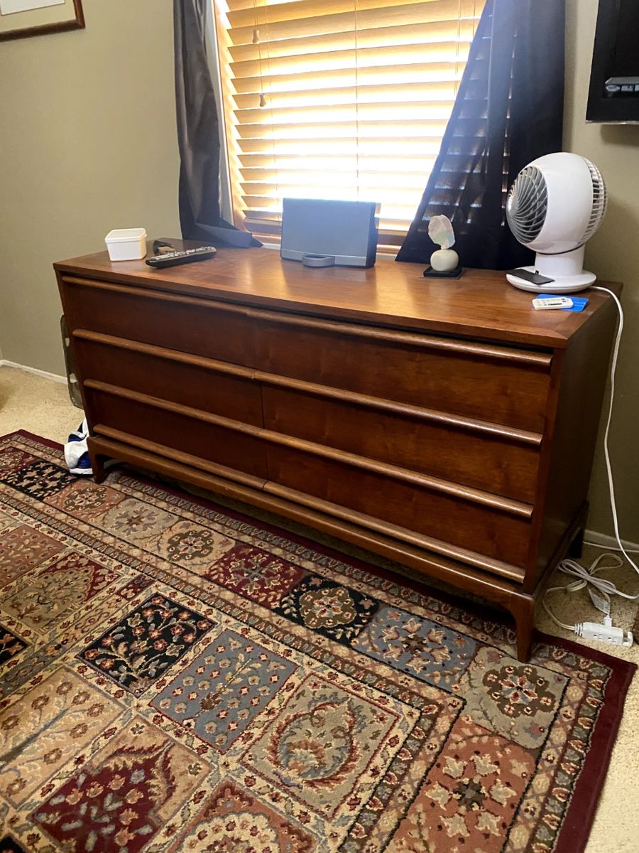 mid century lane rhythm walnut dresser