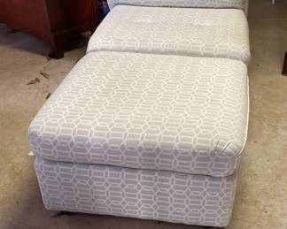 Armless Chair And Ottoman On Wheels