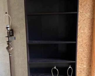Six Shelf Bookcase With Four Matching Lamps