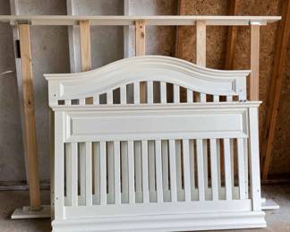 Full Size White Wood Bed Frame