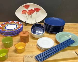 Allegra Art Ditalia Plates, Fitz And Floyd Poppies Platter And More