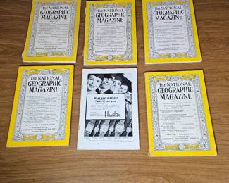 Vintage 1947, 1953 1954 The National Geographic Magazines