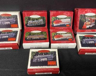 Hallmark Collectible Lionel Series Ornaments And 25th Anniversary Tin Locomotive