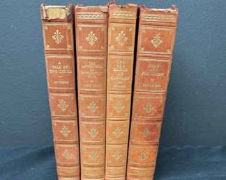 Vintage Hardback Books, Dickens, Mark Twain, Crane, Dostoevsky