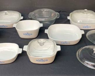Vintage Cornflower Blue Corning Ware Casserole Dishes And More