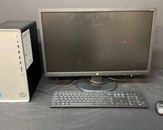 HP Computer Desktop With Monitor Keyboard And Mouse