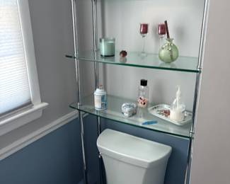bathroom shelve/glas and chrome/heavy