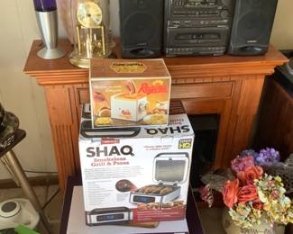 There’s a new fireplace back there plus all of its accessories.