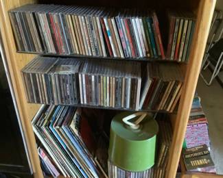 Hundreds of CDs and DVDs.