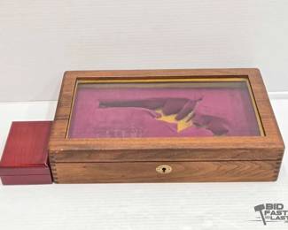 1630  Wooden Gun Display Case  Small Wooden Box