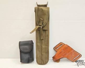 1612  Bushnell Binocular Case, Cleaning Rod Case  Leather Holster
