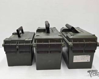 1664  3 Plastic Ammo Cans