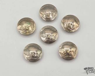 104  6 Buffalo Nickel Button Covers