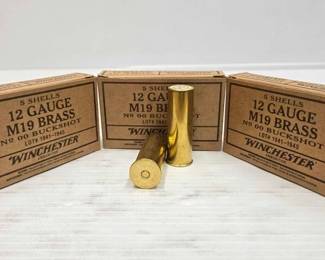 1536  NEW 15 Winchester 12GA M19 Brass Buckshot