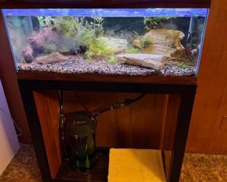 Aquarium tank and stand with pump