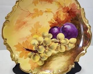 4263 - Limoges Artist Signed Hand Painted 10" Plate Signed Barbet
