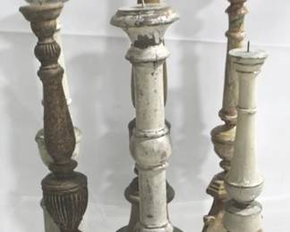 7010 - 6 Large Wood Candle Prickets

