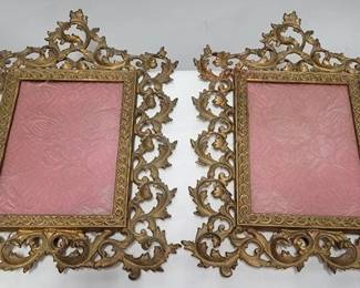 4273 - Pair Brass Art Nuveau Frames 16 x 12
