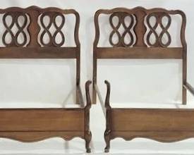5048 - Matched Pair Vintage French Twin Beds 43 x 41 x 78
