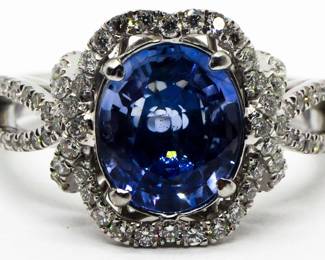 20w - GIA Certified Ceylon Sapphire Ring Size 6.5 2.88 Carat Oval Cut Natural Sapphire .51 Carats Diamonds Jewelry Appraisal Report $22,136 DISCLAIMER: If you are not an established customer with bid history with B&H, the only acceptable forms of payment for this item will be via wire transfer or cash.
