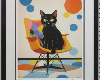 9037 - Purrfectly Modern Limited Edition Giclee 21 X 25
