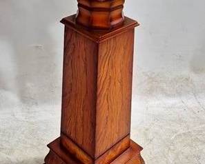 83 - Burled & Inlaid Pedestal 32 x 12 x 12
