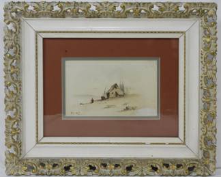 1237 - J.W. Hill "Shore Line" Watercolor on Paper 13.5x16.5
