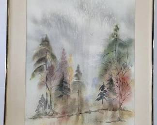4278 - Misty Forest by Karen Bowden Watercolor on paper 24 x 30.5
