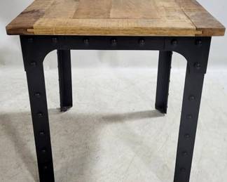 4140 - Industrial Style Wood Top Table 30 x 28 x 28
