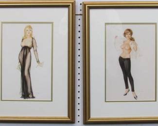9041 - 2 Pin Up Girls by Alberto Vargas 14.5 X 18.5
