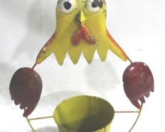 7138 - Metal Chicken Planter - 32" x 21"
