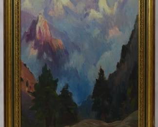 1225 - Eliot Clark "Himalayan Mountains" 1937 18.5x14
