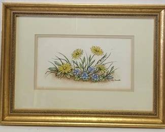 4284 - "Daisy" Artist Signed Watercolor 14.5 x 19.5
