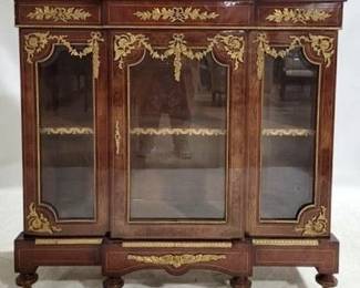 4147 - French Marble Top Vitrine Cabinet, Brass Ormolu 43 x 46 x 18
