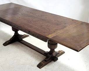 4002 - Jacobean Oak Draw Leaf Dining Table 30 x 72 x 37 extends to 108
