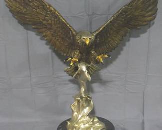 787 - Eagle Sculpture on Marble Base 31.5"
