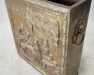 4244 - English Brass Clad Umbrella Stand 21 x 7 x 18
