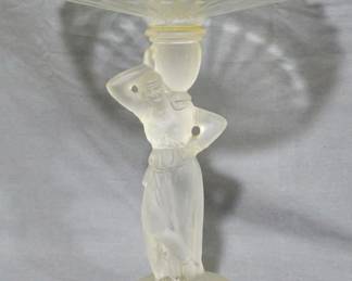 3229 - Fostoria Satin Glass Rebecca Compote 12.5x10"

