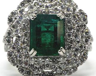 18w - GIA Certified Emerald Platinum Ring Size 6.5 3.36 Carat Octagonal Cut Emerald 1.62 Carats Diamonds Jewelry Appraisal Report $33,254 DISCLAIMER: If you are not an established customer with bid history with B&H, the only acceptable forms of payment for this item will be via wire transfer or cash.
