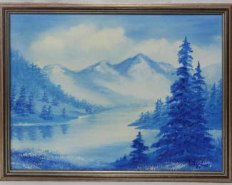 1243 - Mary Columbus "Blue" Oil on Canvas 9x12
