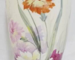 3214 - Monumental Limoges Hand Painted 16.5" Vase Need interior screw tightened Excellent condition
