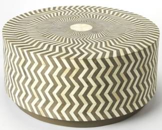 4197 - Butler Specialty Bone Inlay Zig Zag Coffee Table 14 x 30
