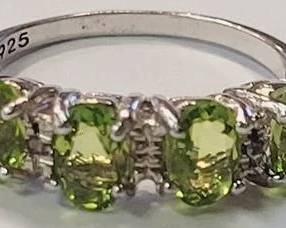 58 - Sterling Peridot size 6.25 Ring
