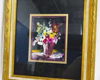 283 - Original Floral by Anna Sandhu Ray 17x15.5"
