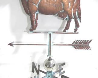 7141 - Copper Cow Weather Vane - 35" x 21"
